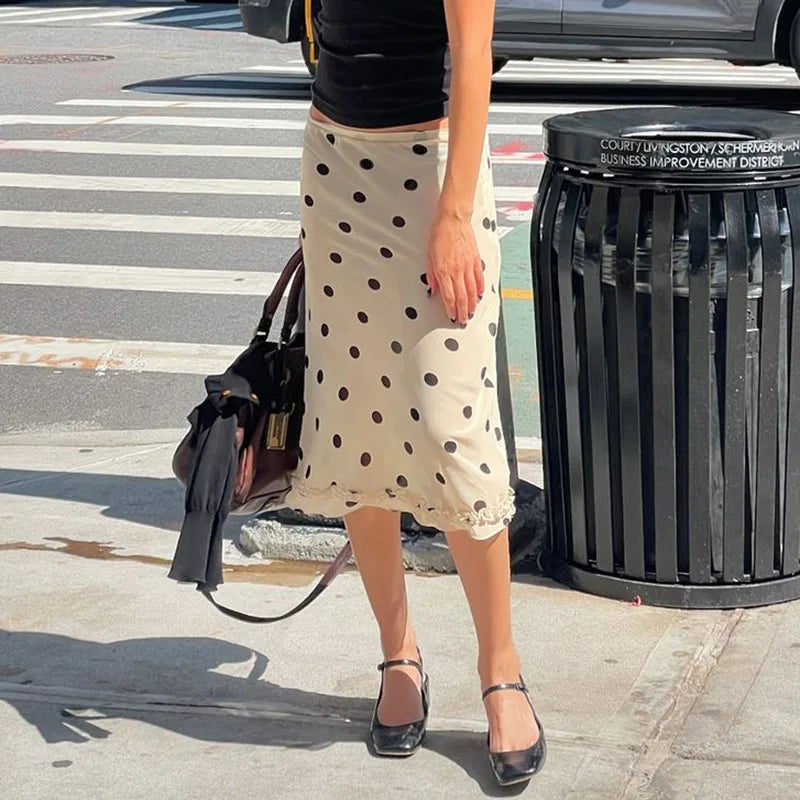 Polka Dot Midi Skirt